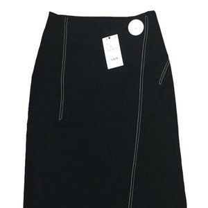 Zara black wrap skirt NWT Wrap around Midi Sz S office wear formal